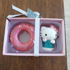 Sanrio Hello Kitty Teal Dress with Pink Donut Play Set Salt And Pepper Shaker